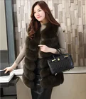 High Quality Fur Waistcoat Winter Fox Vest Knit Fox Fur Gilet