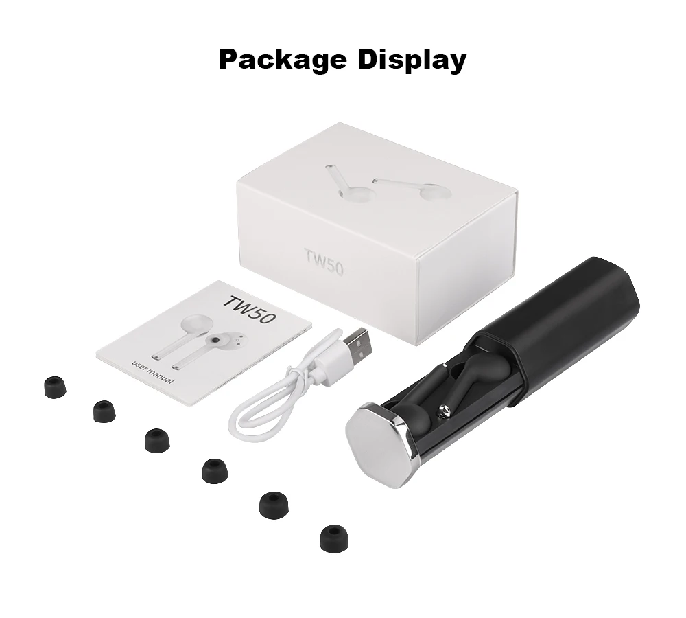 TW50 In Ear Bluetooth Earphone TWS Bluetooth V5.0 Wireless Headphone for Xiaomi Huawei - ANKUX.COM