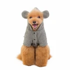 Cute Bear shape dog apparel fleece puppy clothes winter jacket