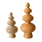Set 2 Polyresin Christmas Decoration Xmas Tree Wood Effect Resin Christmas Tree Craft Tabletop Decor