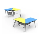 colorful trapezoid wooden school desk college classroom student desk