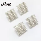 New Arrival classic square silver pearl ball jewelry mini pearls and rhineston buttons with cheapest price from China