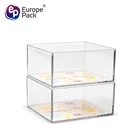 Modern Custom Transparent Square Food Storage Box Clear Mini Plastic Candy