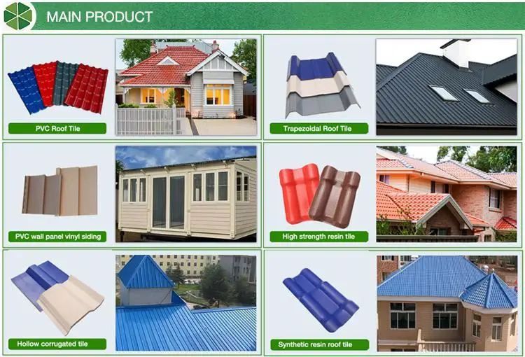  
Heat resistant roof sheet color lasting pvc plastic roof tile construction material pvc   