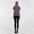 Lowest price short sleeve crew neck women t-shirts printing screen silk blouse