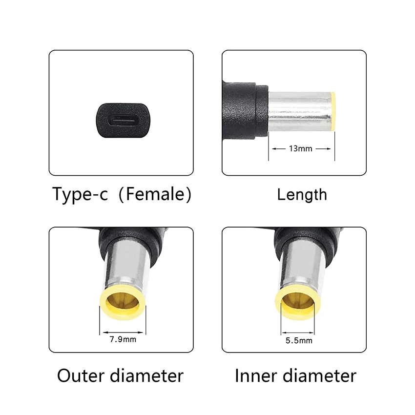 20V Type-c Converter Usb 3.1 Charger Connector Car 5.5 2.1 Type C To Dc Adapter.jpg