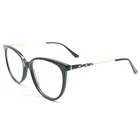 Classic gentleman buffalo horn acetate optical black glasses