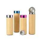 Vacuum Insulated Stainless Steel Drink Bottle Bamboo Tumbler Travel Tea Mug