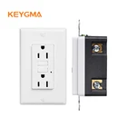 Keygma 220v gfci レセプタクルアウトレット壁ソケット米国 15a 60 60hz gfi プラグセルフテスト TR アウトレット ETL 証明書