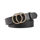 Belt Women Women Belt Fashion PU Leather Belt For Dresses Jeans Double O-Ring Buckle Belt For Women