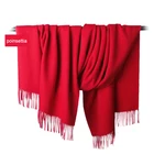ladies poinsettia color 100% wool stole and shawl christmas scarf