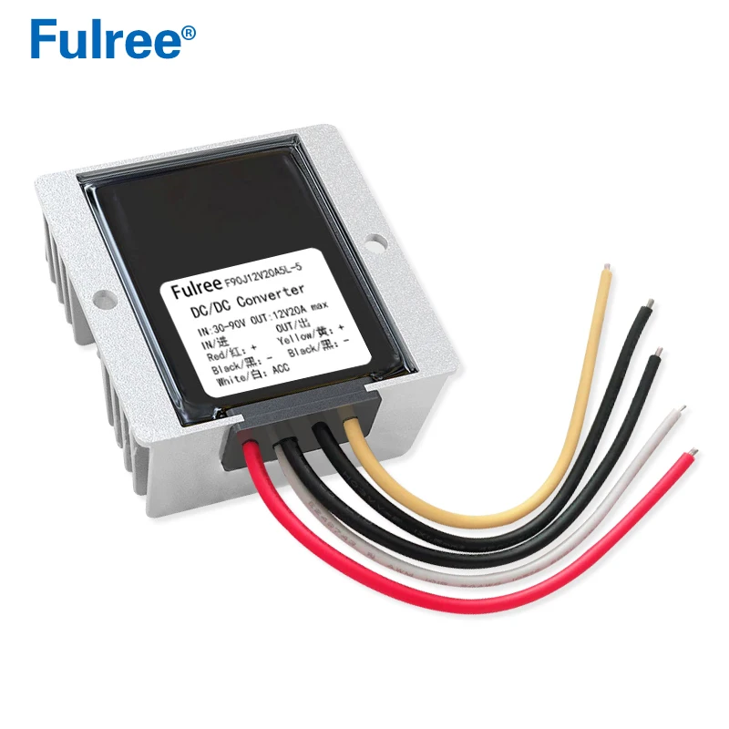 24V 36V 48V 60V 72V to 12V 5A 10A 15A 20A DC DC Buck Step Down Voltage Power Converter ACC Enable Cable 48 60 72 Volt to 12 Volt