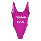 Custom LOGO Sexy Blank Classic Multiple Colors Women Bathing Backless One Piece Swimsuit