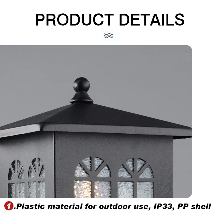 Modern High Quality Waterproof Outdoor Black Terrace Lighting Pillar Lights