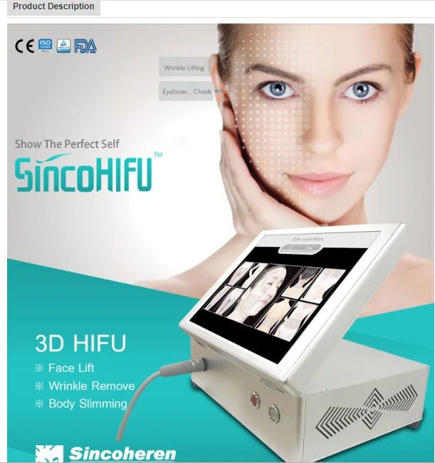 Beijing Sincoheren newest 4D hifu machine for salon beauty equipment for wrinkle removal