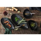 Dishes Dishes Wholesale European Glazed Hotel Triangle Shape Restaurant Black Dishes