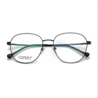 Customized New elliptical plain mirror titanium frame glasses women