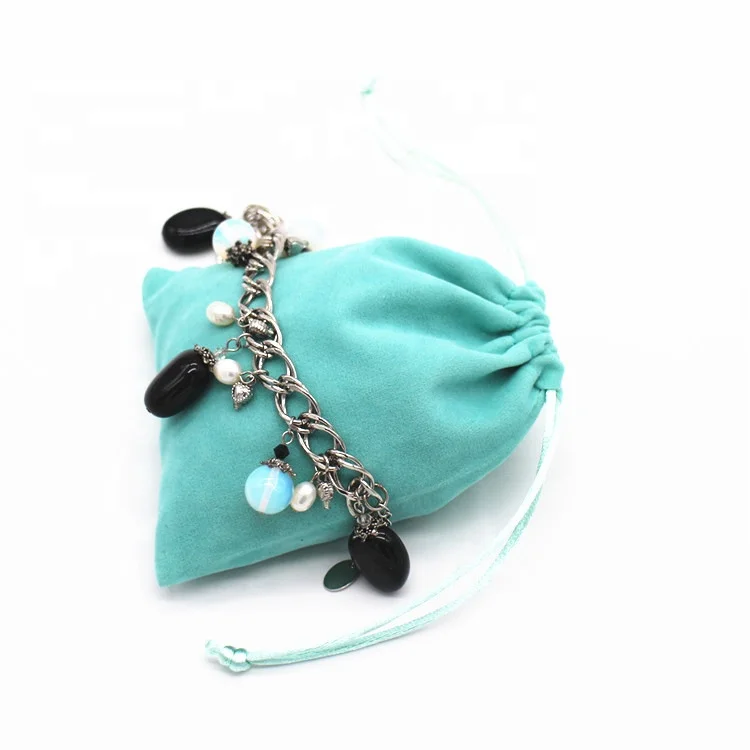pink velvet jewelry gift bag drawstring velvet pouch with ribbon