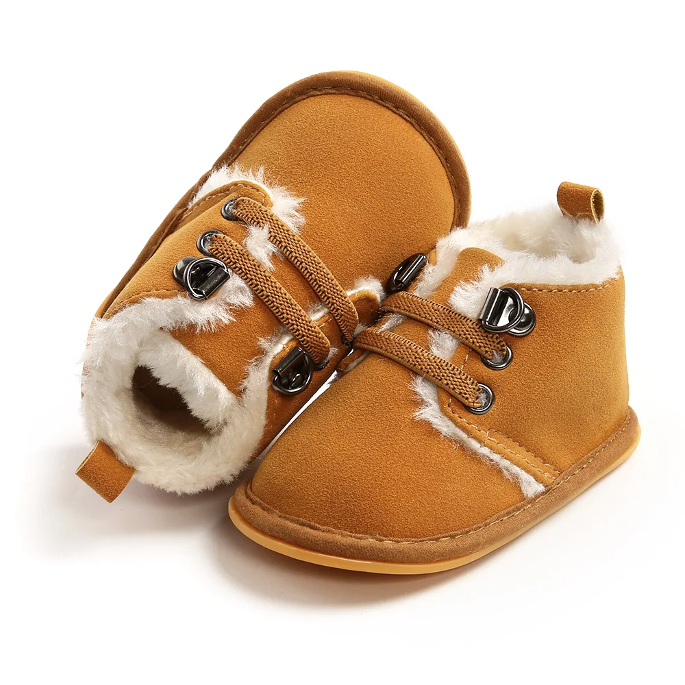 2020 Winter Warm Baby Boots Add Plush Shoes With Soft Sole Newborn Baby Shoes details