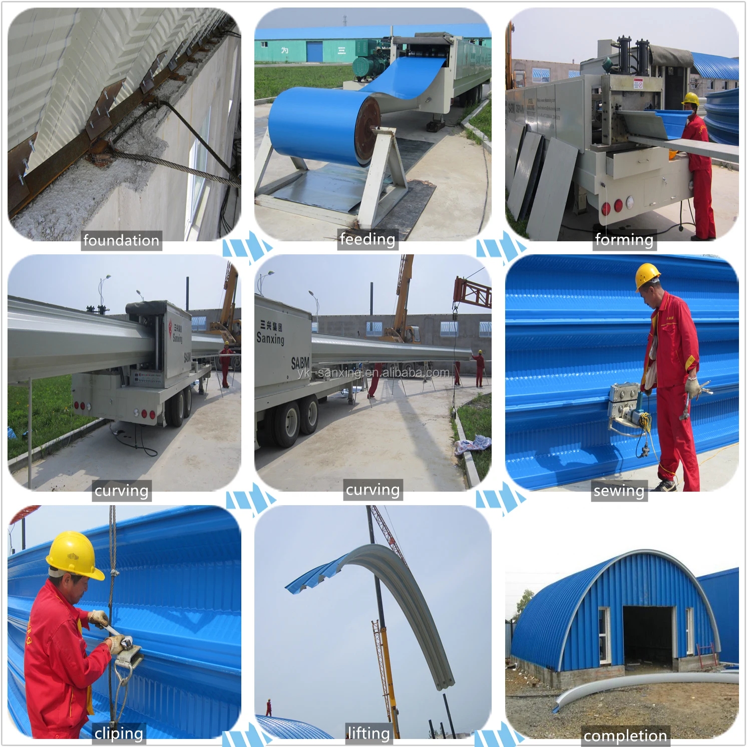 120 SABM 600-305 K Q span curve roof galvanized iron parking ground/area/lot roof building machine