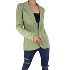 High Quality Korean Business Green Short Coat Blazer Jacket Woman