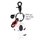 Promotional cute cartoon dog gift with smart letter tag pvc special snoopy 3D figurine Keychain