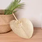 Traditional Z846 Palm Leaves Fans Handmade Wicker Natural Color Palm Fan Traditional Chinese Craft Wedding Favor Gifts