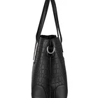 Black Luxury Custom Logo Women Pu Leather Tote Bag Handbag