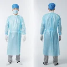 China manufacturer pp nonwoven fabric uniform Disposable Medical Blue SMS Sterilized Surgical Gown for Hospital Use