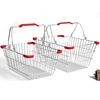 14 L shopping basket silver metal wire storage basket with 3 colors for hot sale