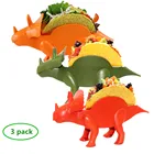 CHRT Disposable Food Grade ABS Plastic Dinosaur Taco Holder Stand 4 Pack Taco Holder Plate For Kids