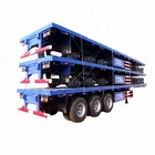 high quality low price tri axle 40ft flatbed flat bed container semi trailer used semi truck trailer