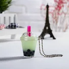 2019 Popular gifts Customize Boba Milk Tea Acrylic KeyChain with Liquid