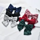 Factory Womens Large Big Satin Ribbon Bow Hair Clips for Girls