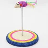 Teasing Cat Toys Feather And Polyester Material Wooden poles Kitten Fish Pattern Toys Interactive Cat Toys