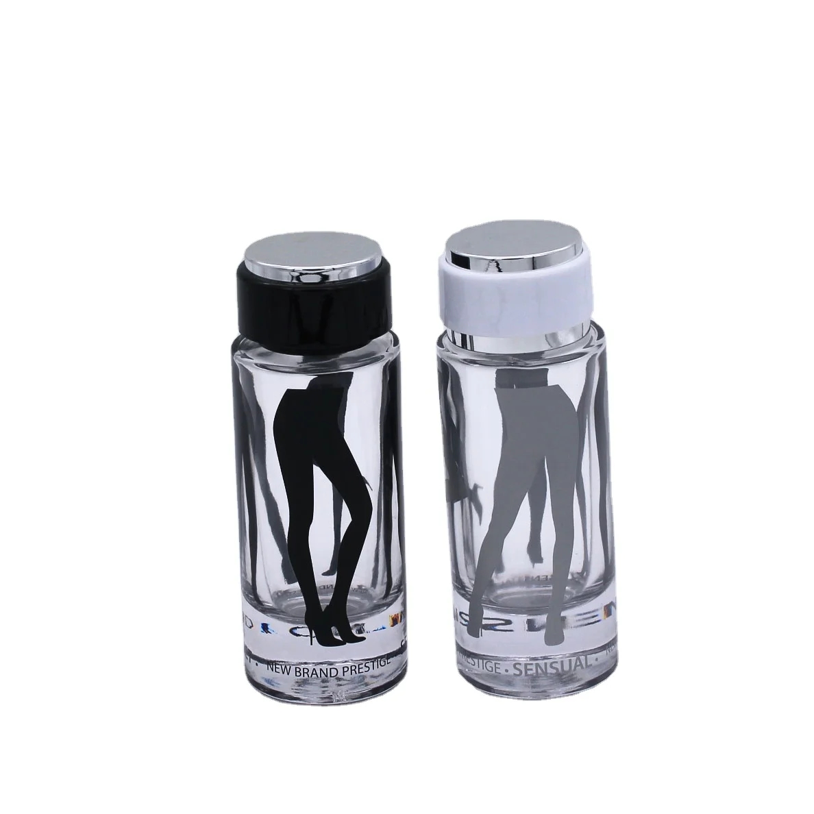 Customized elegant sexy unique round 100ml glass perfume spray bottle