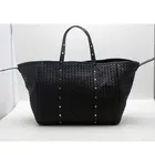 Simple Ladies Large-capacity Simple Handmade Black Fashion Woven Business Leather Handbag
