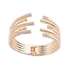 Faux Pearl Cuff Bracelet Multi Row Wrap Statement Hinged Bangle Wide Metal Wristband