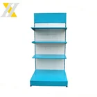 Factory Price Store Metal Flooring Standing Display Racks Units With Shelves And Hooks