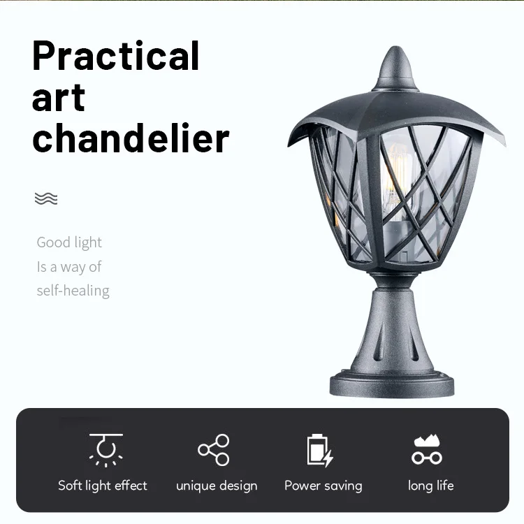 Grid Atmosphere Exterior Garden Decoration Waterproof IP54 Pillar Lights