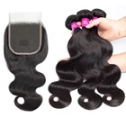 Brazilian Human Hair Bundles With Closure Body Wave Virgin Brazilian Human Hair Weave Bundle