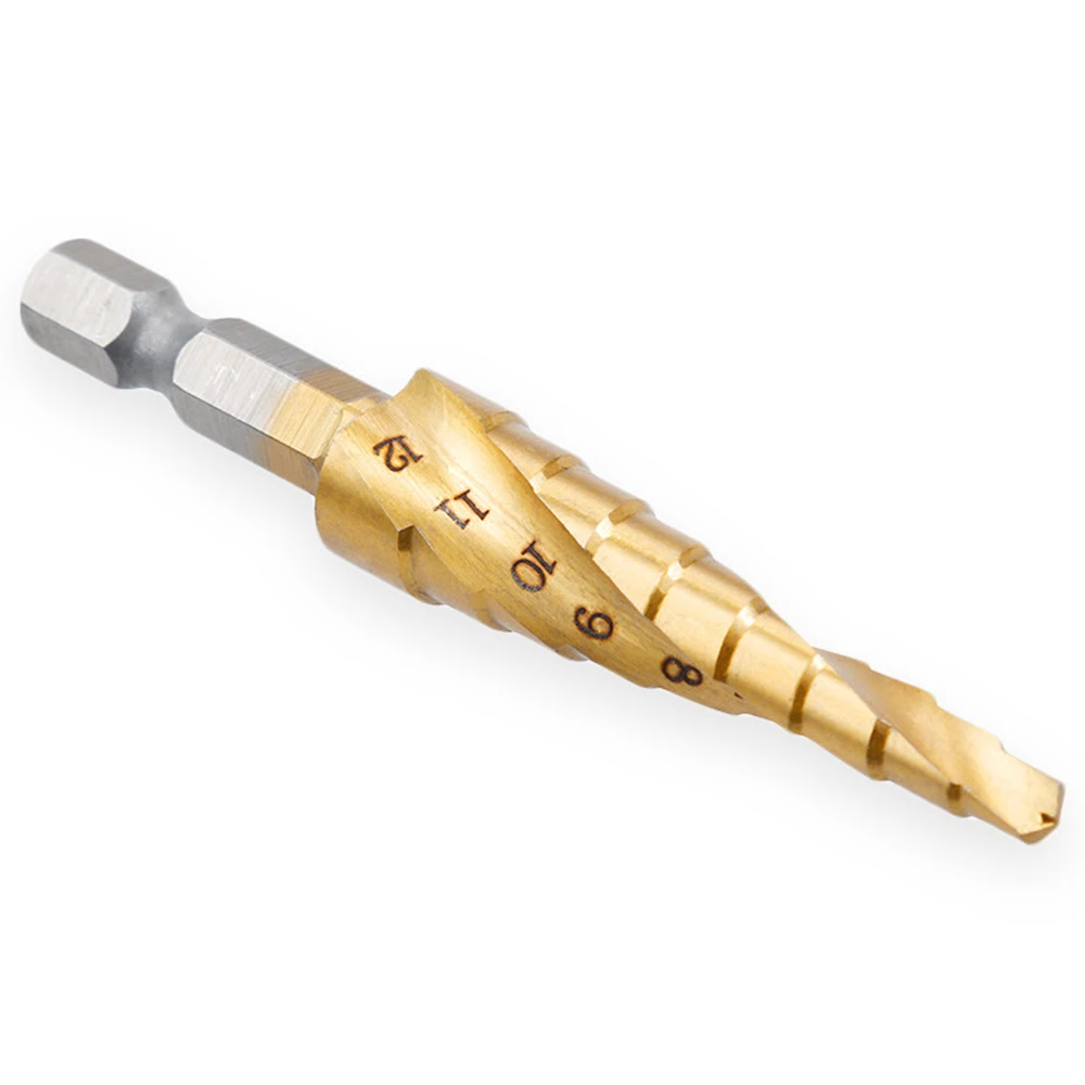 3pcs Hss Steel Titanium Step Drill Bits 3-12mm 4-12mm 4-20mm Step Cone Cutting Tools Steel Woodworking Wood Metal Drilling Set