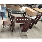 Popular factory home furniture tempered glass top dining room table set modern design cheap dining table with chairs