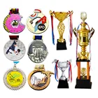 Trophy Trophies And Medals Manufacturing Professional Custom Wholesale Cheap Golf Crystal Base Metal Trophy Medals