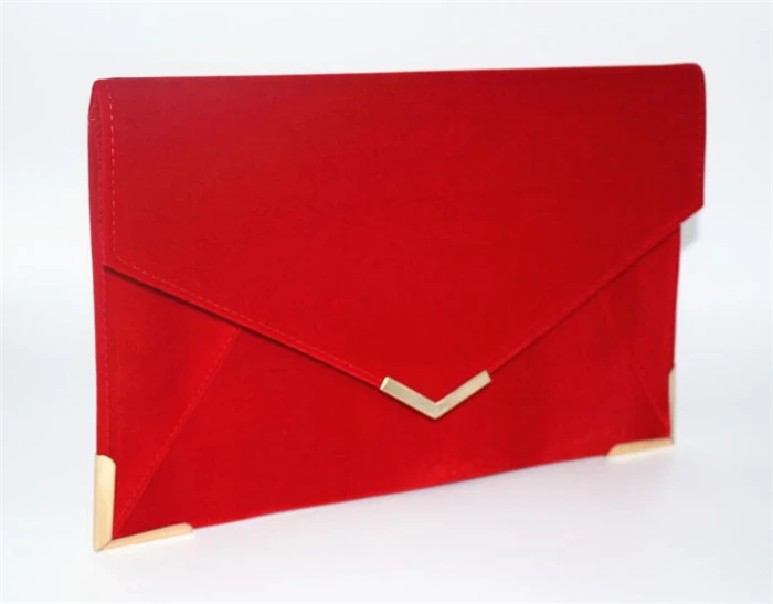 Fashion big capacity party evening velvet envelope clutch bag