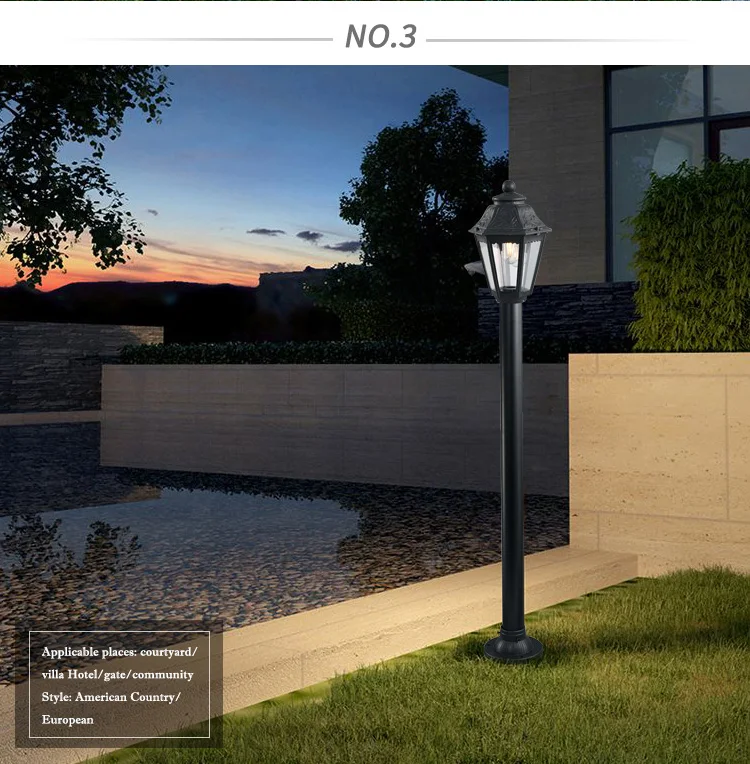 Retro Waterproof Outdoors Villa Courtyard Garden Gate Column Pillar Lights