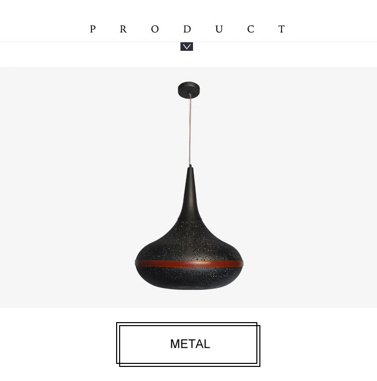 Hot sale metal 100W black pendant light for coffee shop