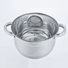 German style industrial the palm cooking pot stainless steel cookware kitchenware single sauce Pot with glass lid