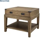 Shayne Furniture Luxury High-end Customize Weathered Oak American Style Antique Console Drawer Wood Table