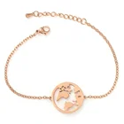 2019 new arrivals beauty world map stainless steel jewelry men bracelet